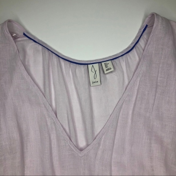 Joie Linen Blend Tiered Boho Lagenlook Lavender Semi Sheer Dress Sz Lg - Picture 7 of 12